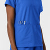 NURTUR Women's V-Neck Scrub Top - Royal Blue utility loops