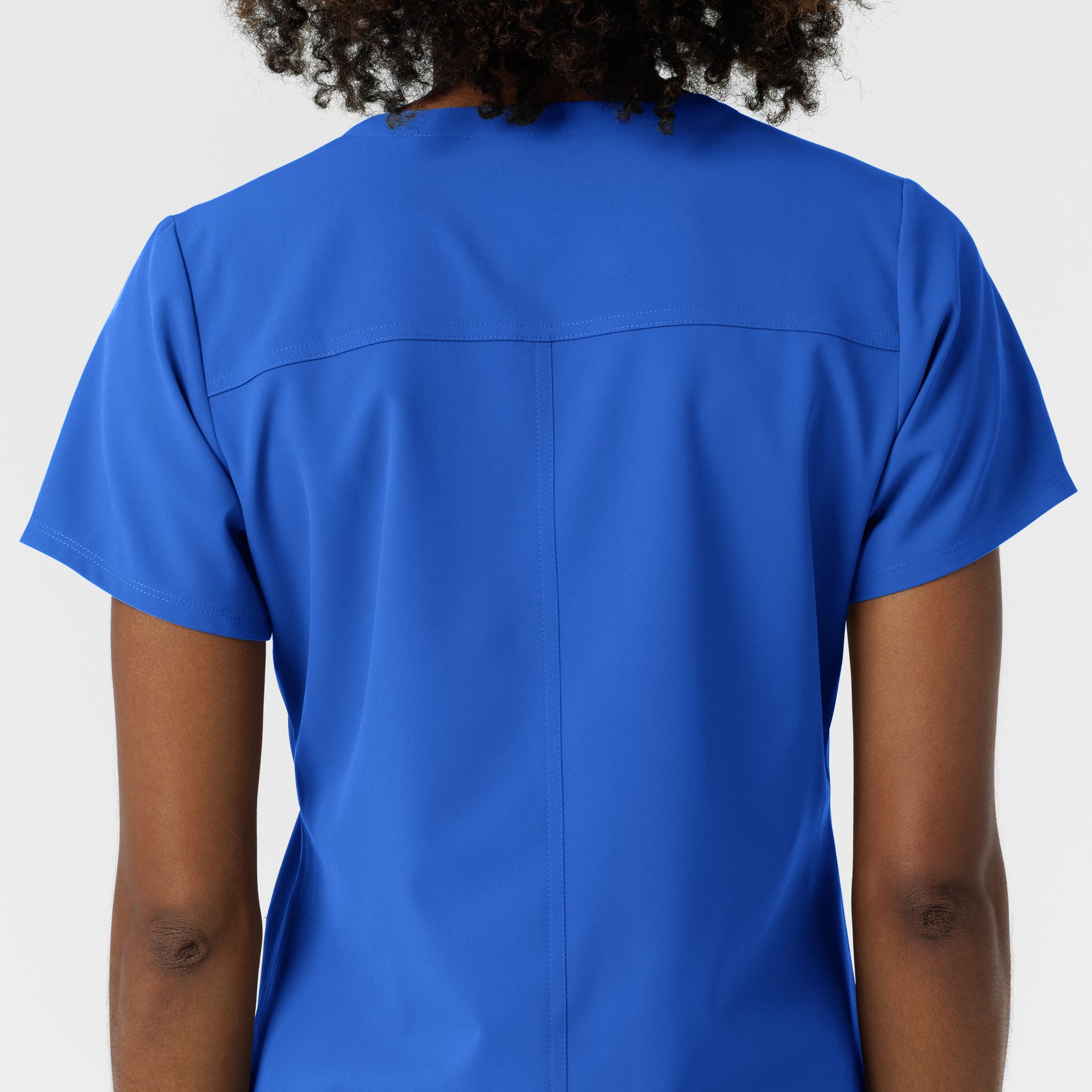 NURTUR Women's V-Neck Scrub Top - Royal Blue back detail