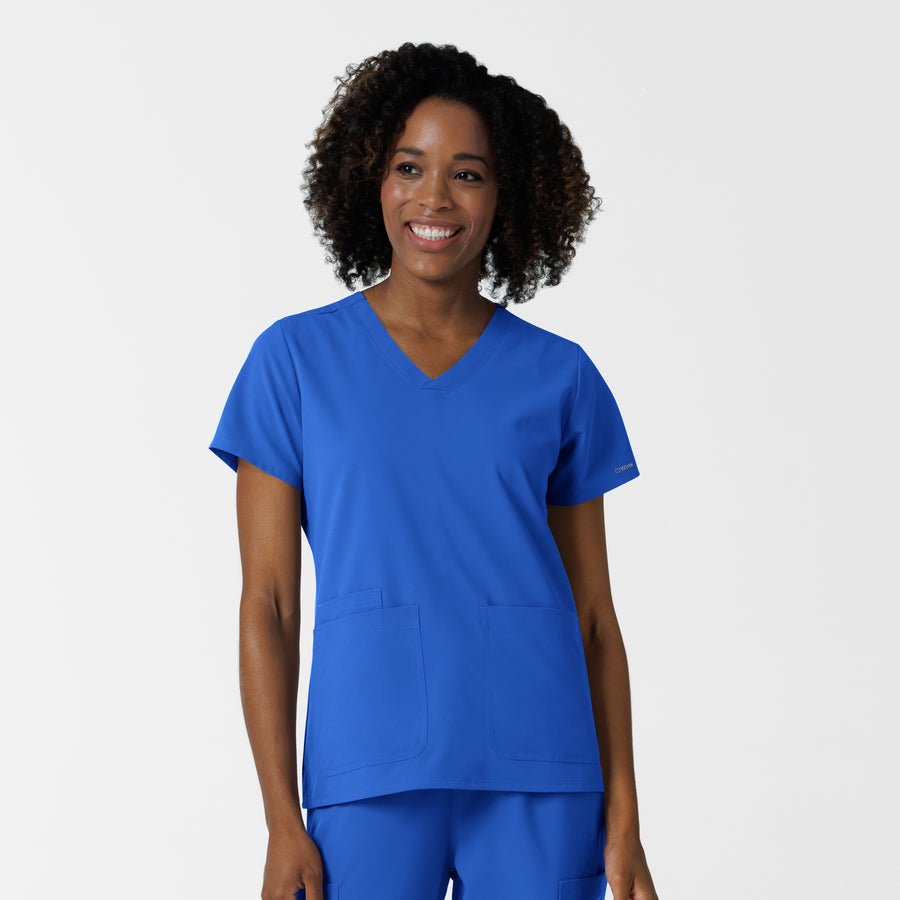 NURTUR Women's V-Neck Scrub Top - Royal Blue
