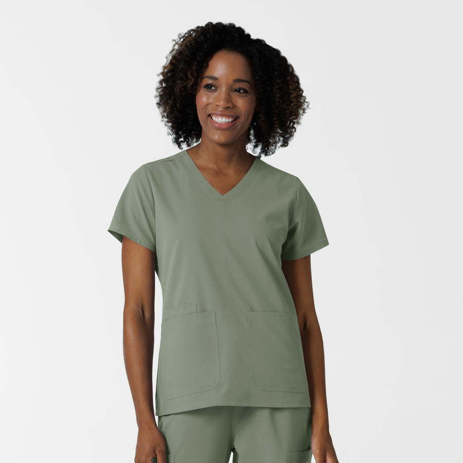 NURTUR Women's V-Neck Scrub Top - Sage