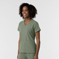 NURTUR Women's V-Neck Scrub Top - Sage side