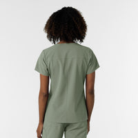NURTUR Women's V-Neck Scrub Top Sage back view