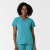 Nurtur Women's V-Neck Scrub Top - Teal Blue