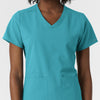 Nurtur Women's V-Neck Scrub Top - Teal Blue