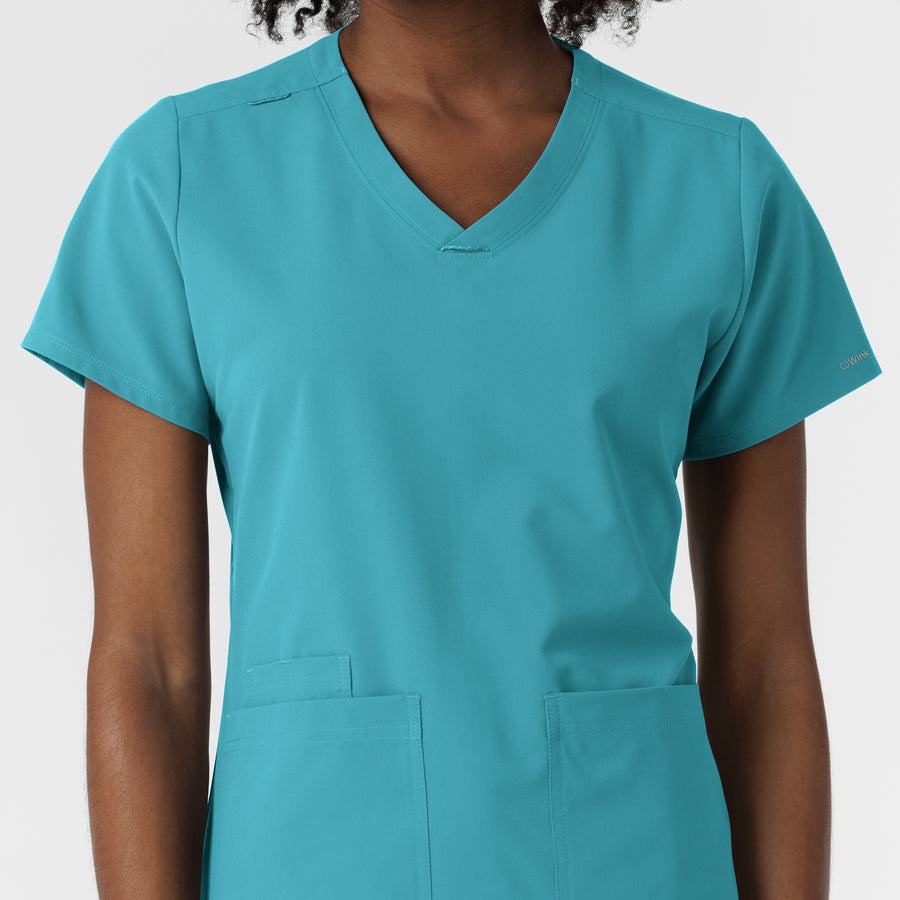 Nurtur Women's V-Neck Scrub Top - Teal Blue