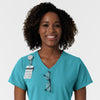 Nurtur Women's V-Neck Scrub Top - Teal Blue