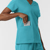 Nurtur Women's V-Neck Scrub Top - Teal Blue