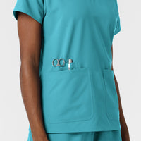 Nurtur Women's V-Neck Scrub Top - Teal Blue