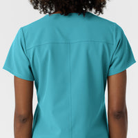 Nurtur Women's V-Neck Scrub Top - Teal Blue