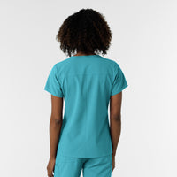 Nurtur Women's V-Neck Scrub Top - Teal Blue