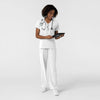 NURTUR Women's V-Neck Scrub Top - White scrub set