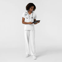 NURTUR Women's V-Neck Scrub Top - White scrub set