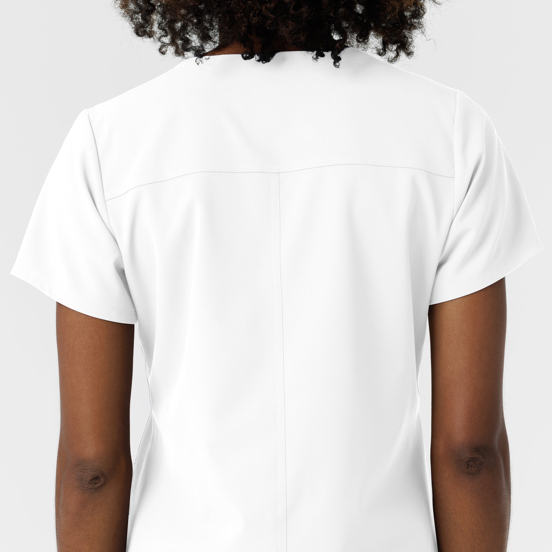 NURTUR Women's V-Neck Scrub Top - White back detail