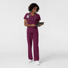 NURTUR Women's V-Neck Scrub Top- wine scrub set