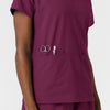 NURTUR Women's V-Neck Scrub Top- wine utility loops