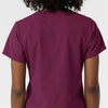 NURTUR Women's V-Neck Scrub Top- wine back seam