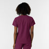 NURTUR Women's V-Neck Scrub Top Wine back view