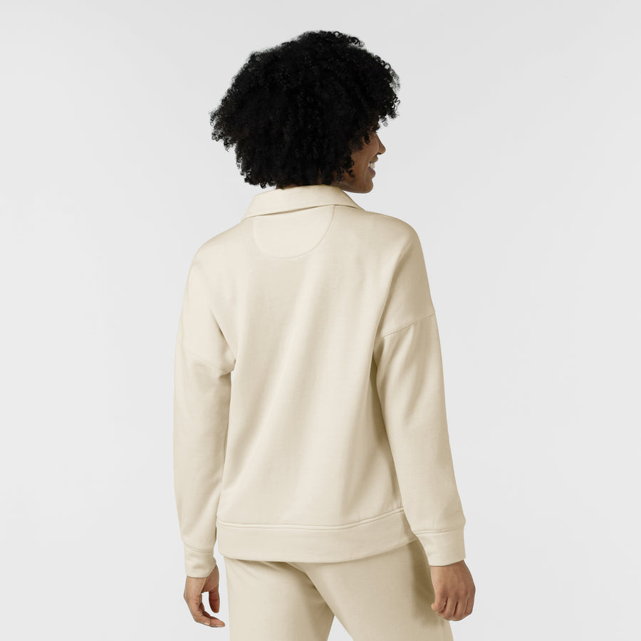 Unwind & Lounge Women's Relaxed Pullover Polo Birch back view
