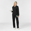Unwind & Lounge Women's Relaxed Pullover Polo Black lounge set