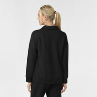 Unwind & Lounge Women's Relaxed Pullover Polo Black back view
