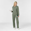 Unwind & Lounge Women's Relaxed Pullover Polo Sage lounge set