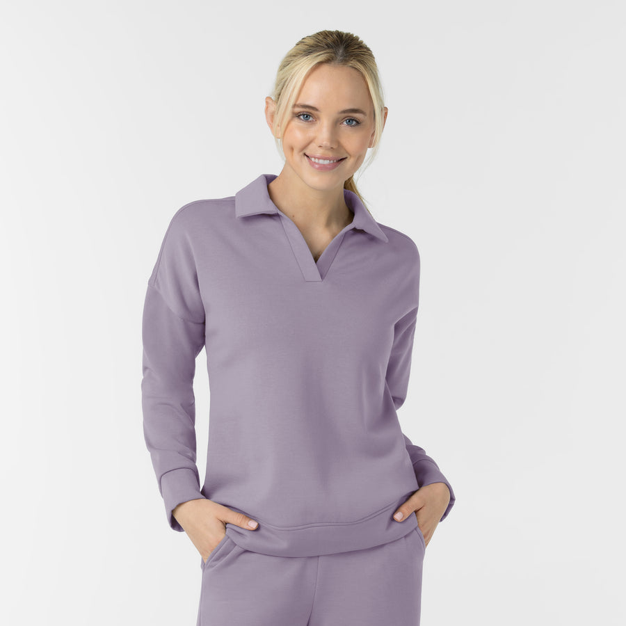 Unwind & Lounge Women's Relaxed Pullover Polo Wisteria