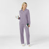 Unwind & Lounge Women's Relaxed Pullover Polo Wisteria full scrub set