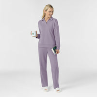Unwind & Lounge Women's Relaxed Pullover Polo Wisteria full scrub set