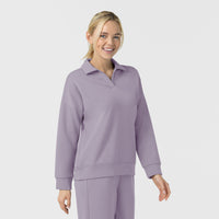 Unwind & Lounge Women's Relaxed Pullover Polo Wisteria side view