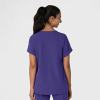 Nova Women's Drop Shoulder Boxy Scrub Top Grape back view