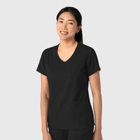 Boundless Women's 2-Pocket V-Neck Scrub Top Black side view