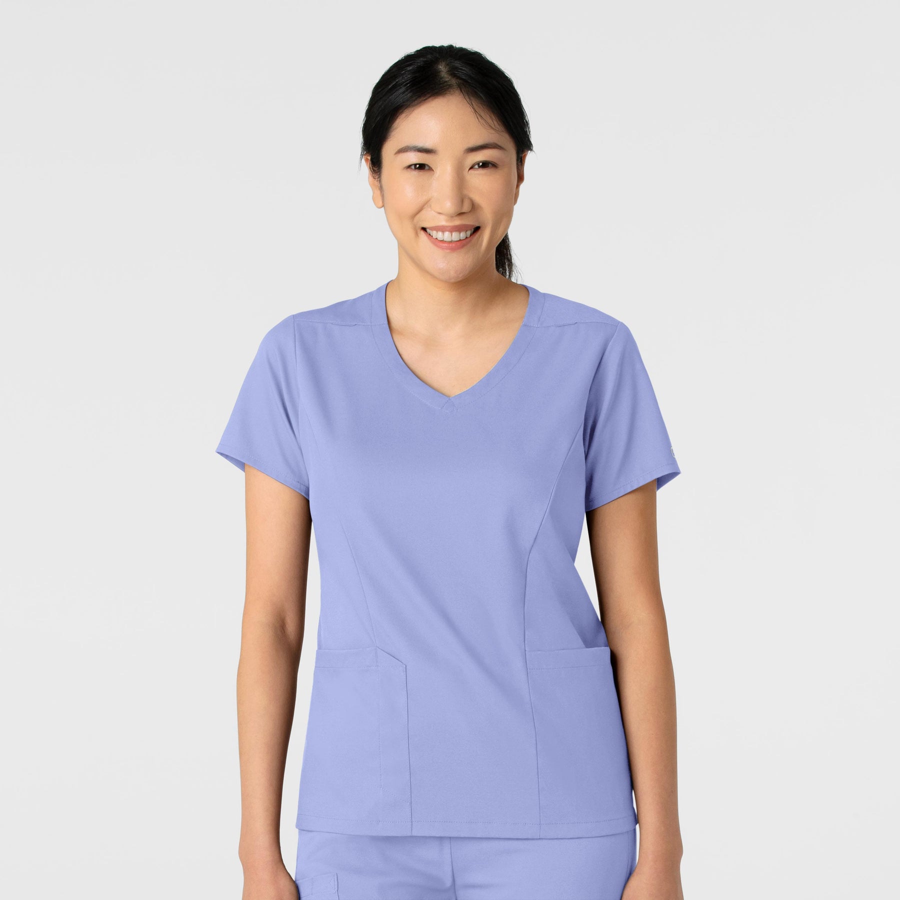 Boundless Women's 2-Pocket V-Neck Scrub Top - Ceil Blue