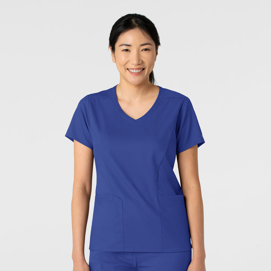 Boundless Women's 2-Pocket V-Neck Scrub Top Galaxy Blue