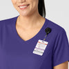 Boundless Women's 2-Pocket V-Neck Scrub Top Grape side detail 1