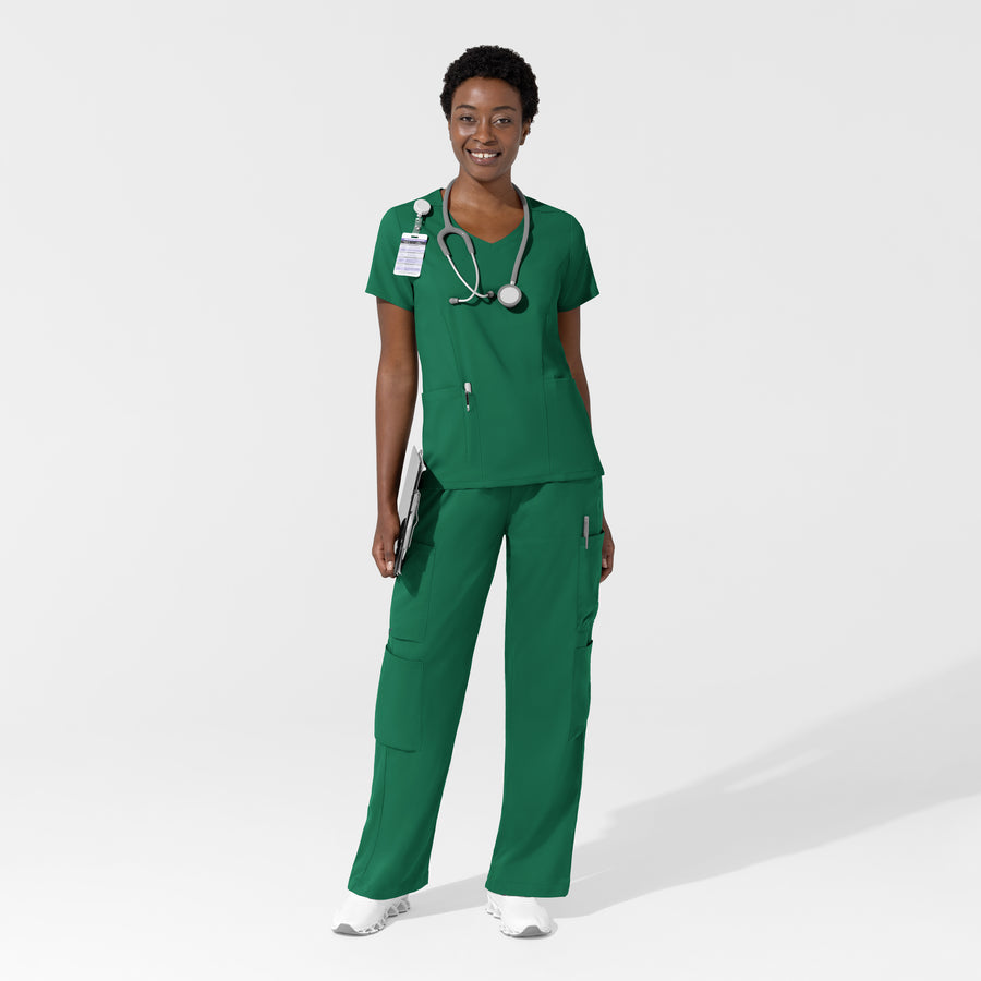 oundless Women's Classic Wide Leg Cargo Scrub Pant - Hunter scrub set