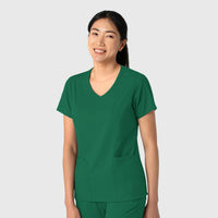 Boundless Women's 2-Pocket V-Neck Scrub Top Hunter side view