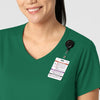 Boundless Women's 2-Pocket V-Neck Scrub Top Hunter side detail 1