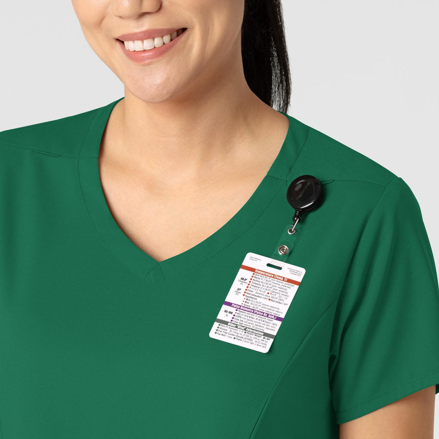 Boundless Women's 2-Pocket V-Neck Scrub Top Hunter side detail 1