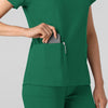 Boundless Women's 2-Pocket V-Neck Scrub Top Hunter side detail 2