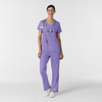 Boundless Women's 2-Pocket V-Neck Scrub Top Iris Purple scrub set
