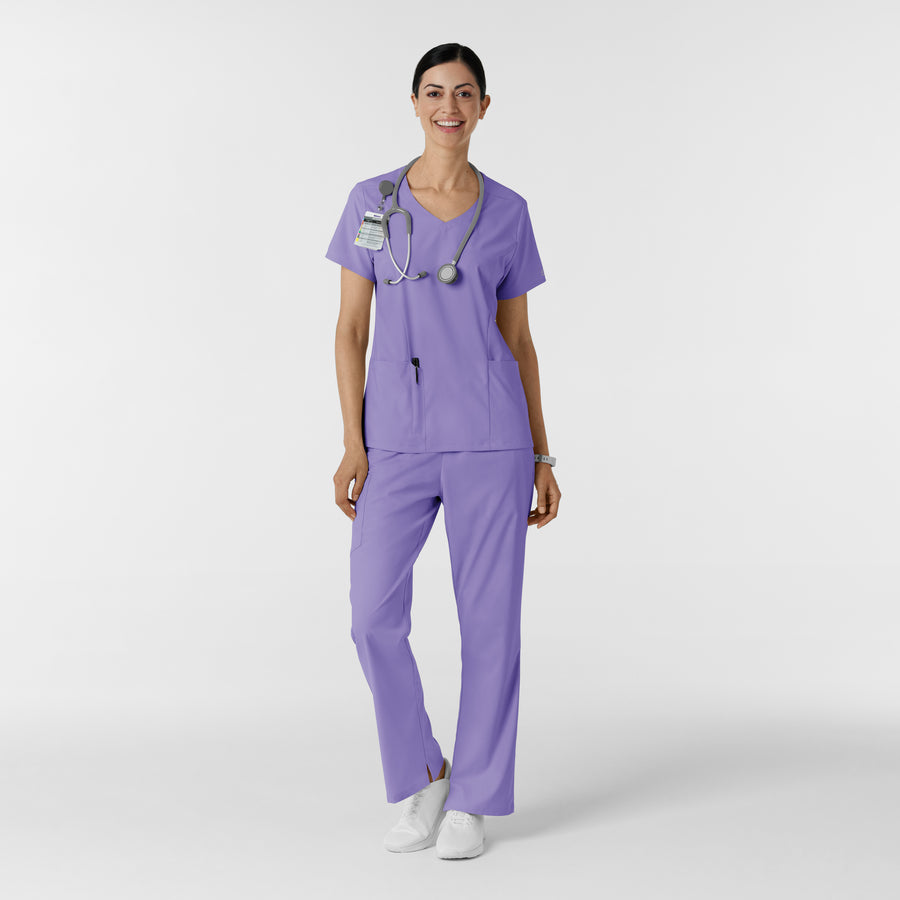 Boundless Women's 2-Pocket V-Neck Scrub Top Iris Purple scrub set