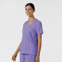 Boundless Women's 2-Pocket V-Neck Scrub Top Iris Purple side view