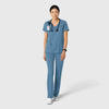 Boundless Women's 2-Pocket V-Neck Scrub Top Pacific Blue full scrub set