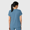 Boundless Women's 2-Pocket V-Neck Scrub Top Pacific Blue back view