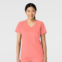 Boundless Women's 2-Pocket V-Neck Scrub Top Paradise Pink