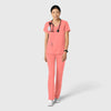 Boundless Women's 2-Pocket V-Neck Scrub Top Paradise Pink full scrub set