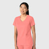 Boundless Women's 2-Pocket V-Neck Scrub Top Paradise Pink side view