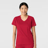 Boundless Women's 2-Pocket V-Neck Scrub Top Red