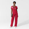 Boundless Women's Classic Wide Leg Cargo Scrub Pant - Red scrub set