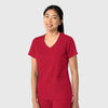 Boundless Women's 2-Pocket V-Neck Scrub Top Red side view